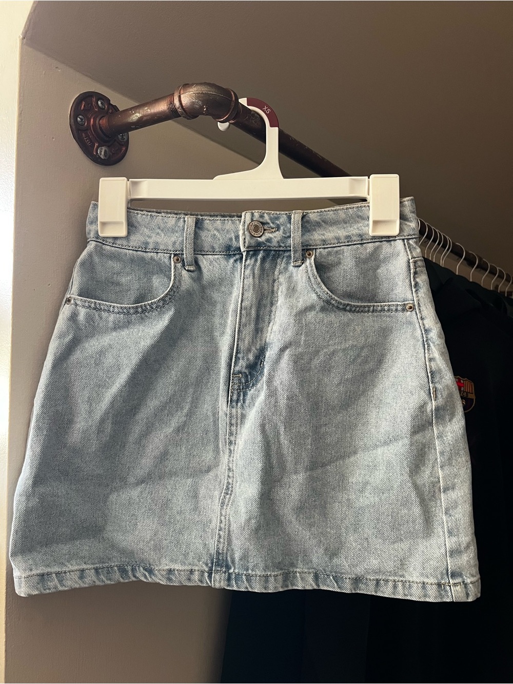 Forever 21 Light Wash Denim Mini Skirt - Light Blue